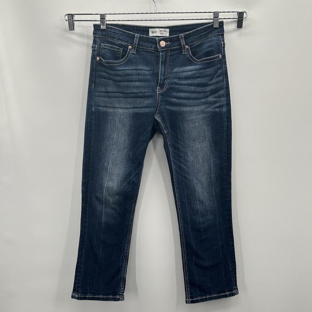 BKE Payton Mid-Rise Universal Fit Jeans Women’s 29 (31/24) Cropped Dark Flap